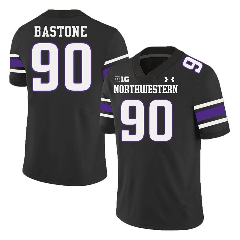 Northwestern Wildcats #90 Carmine Bastone College Football Jerseys Stitched-Black